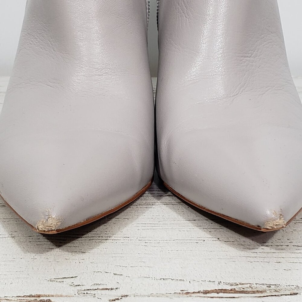 Marc Fisher Taupe Grey Leather Bootie 3.5" Heel Size 8.5 - Picture 6 of 8